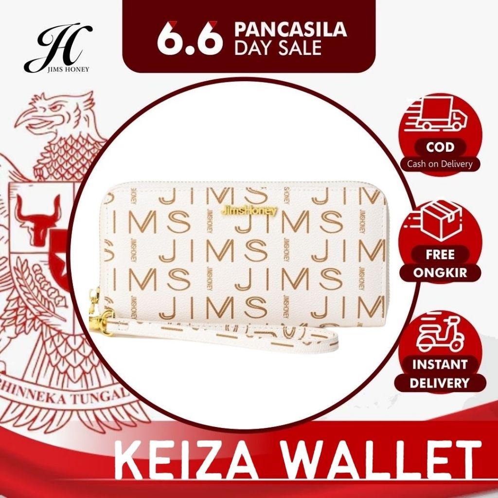 JIMS HONEY KEIZA WALLET Dompet Lipat Panjang Wanita Cewek Fashion Jimshoney Casual Terbaru