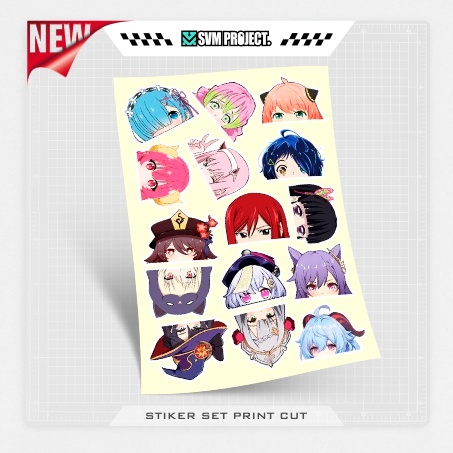 

STICKER PACK VINYL / MOTIF ANIME KAWAI / STIKER SET / HP LAPTOP / HELM / BRAND / INTIP / WATERFROOF