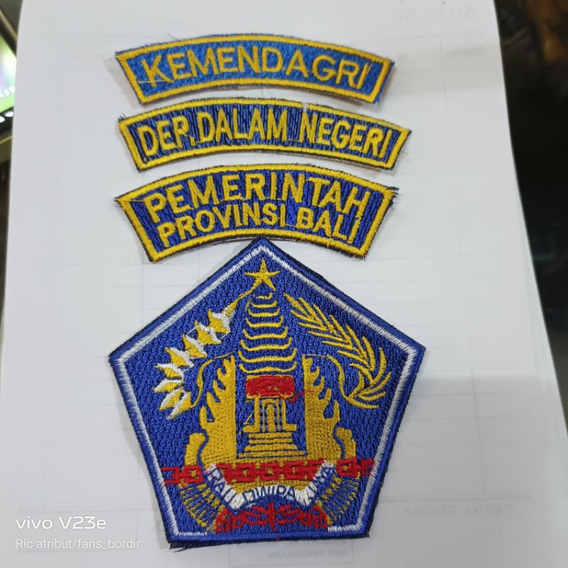 BET BORDIR LOGO LAMBANG PROVINSI BALI LOGO ASN PEMERINTAH PROVINSI BALI