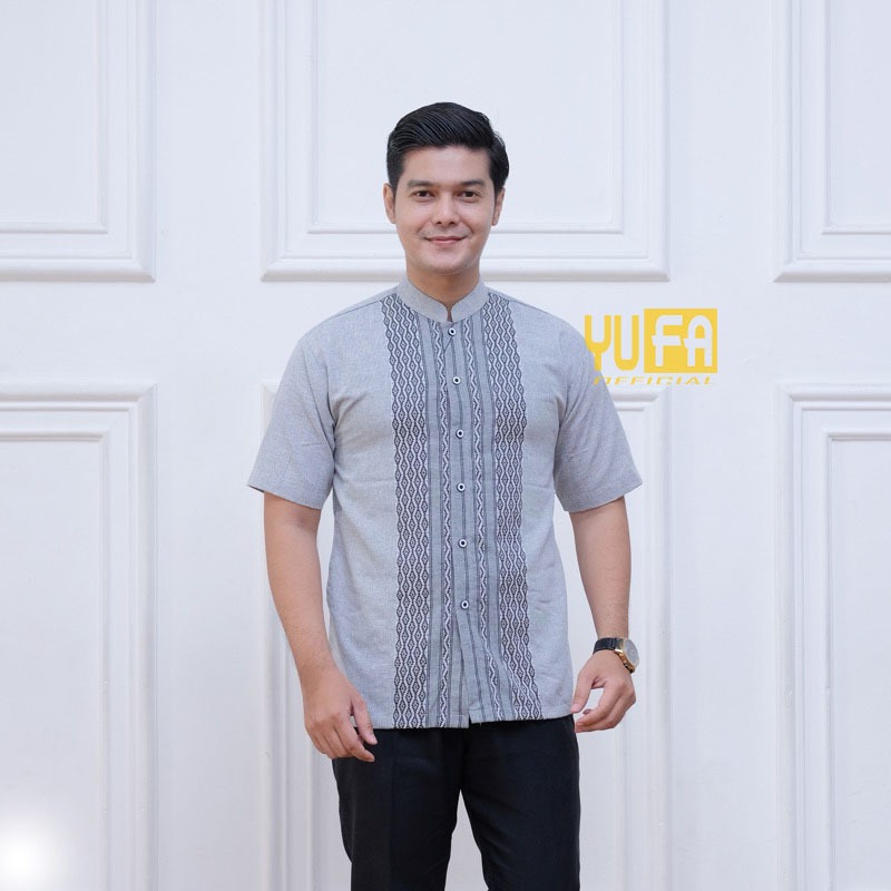Baju koko  pria dewasa lengan pendek sultan katun songket premium