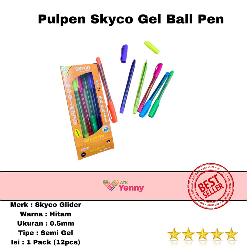 

Pulpen Skyco Gel / Pen Gel Skyco 0.5mm Warna Hitam
