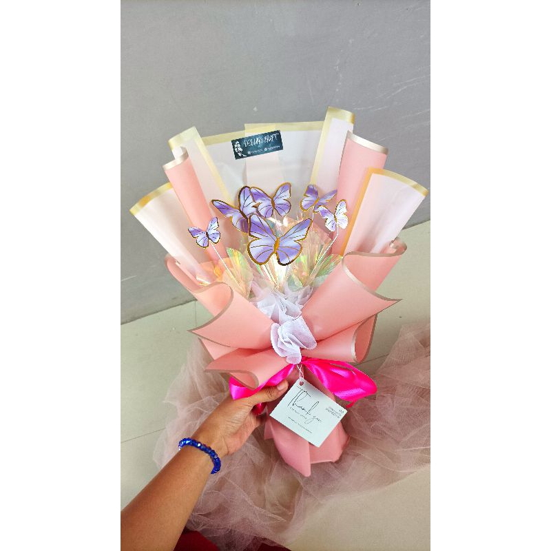 buket kupu kupu led / buket kupu kupu wisuda / buket kupu kupu