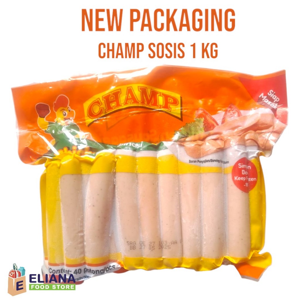 

SOSIS AYAM CHAMP 1 KG ISI 40 / CHICKEN SAUSAGE