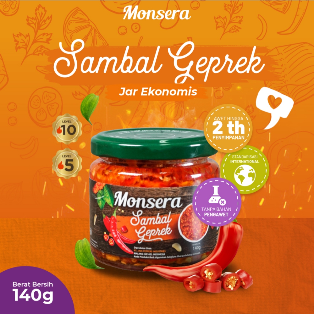 

Sambal Sambel Geprek Monsera Khas Jawa Tengah 140 gr