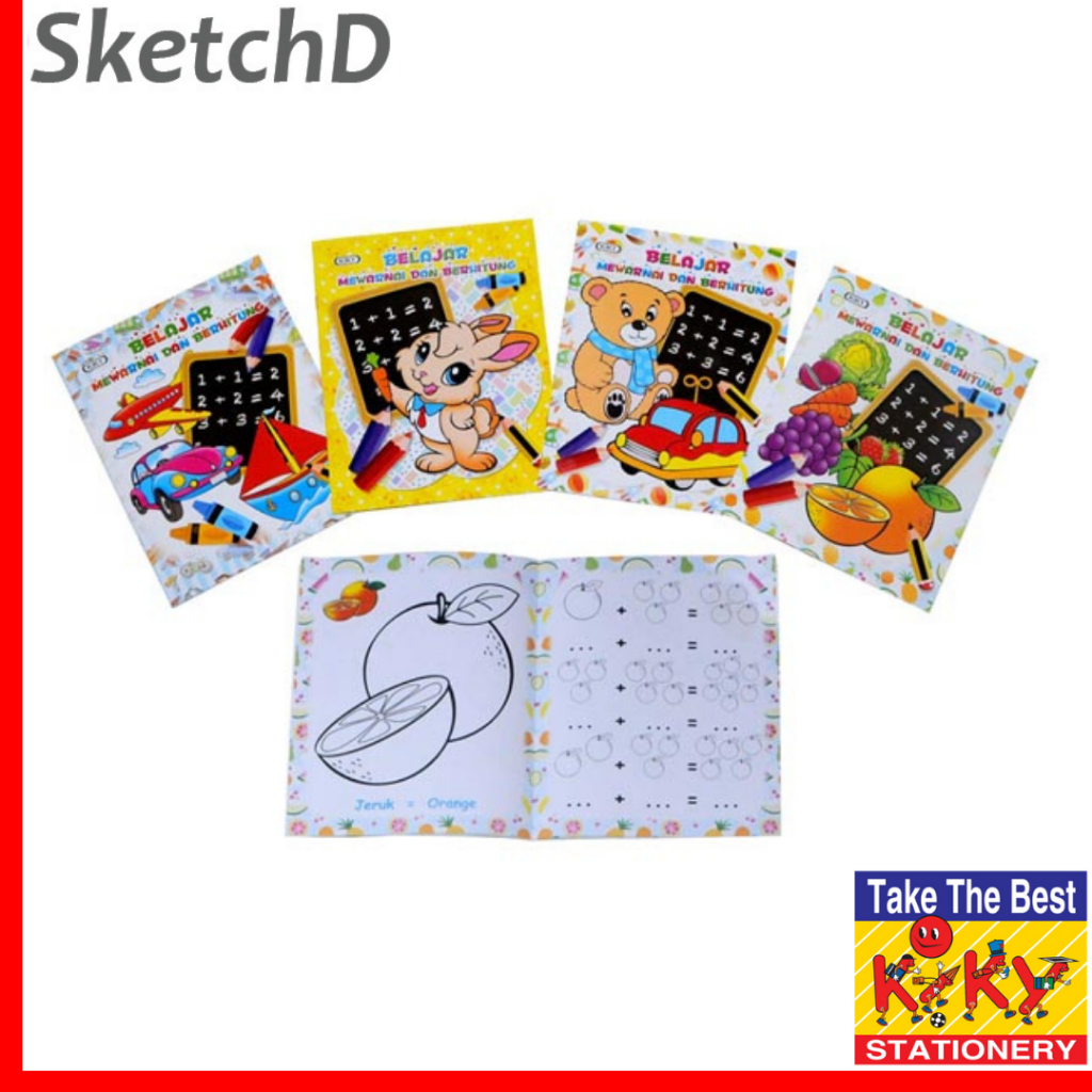 

Buku latihan mewarnai dan berhitung Besar Kiky - Learning book