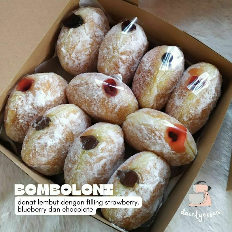 BOMBOLONI DONAT FILLING CHOCOLATE, STRAWBERRY DAN BLUEBERRY