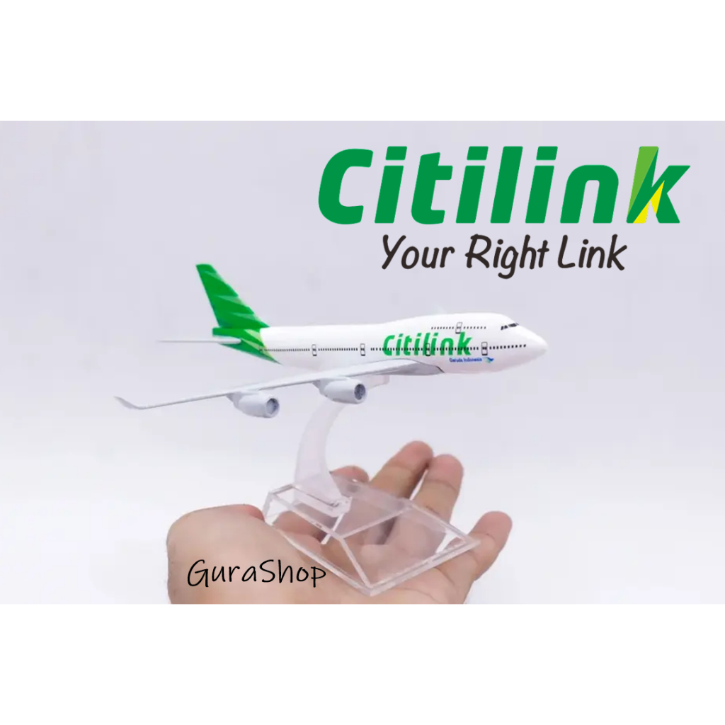 Pesawat Malaysia Citilink B747-400 Diecast Miniatur