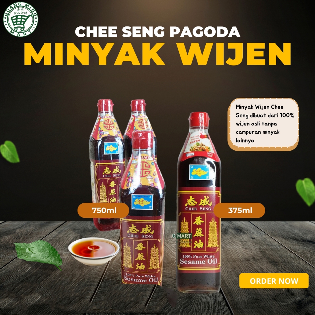 Minyak Wijen 100% Pure Sesame Oil / Chee Seng Pagoda 750ML Premium Quality