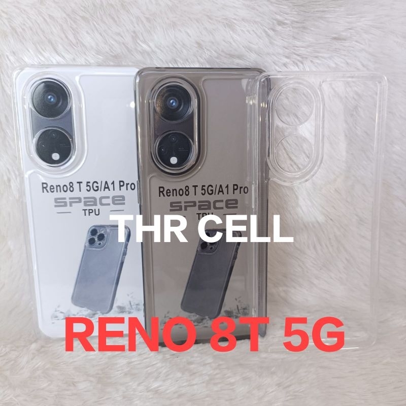 Case Bening Hitam Transparan Protect Camera Oppo Reno 8T 5G Silikon Softcase