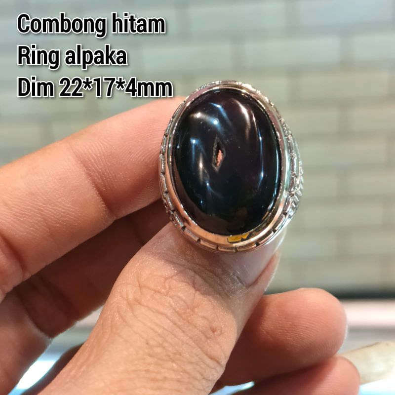CINCIN BATU COMBONG HITAM RING ALPAKA