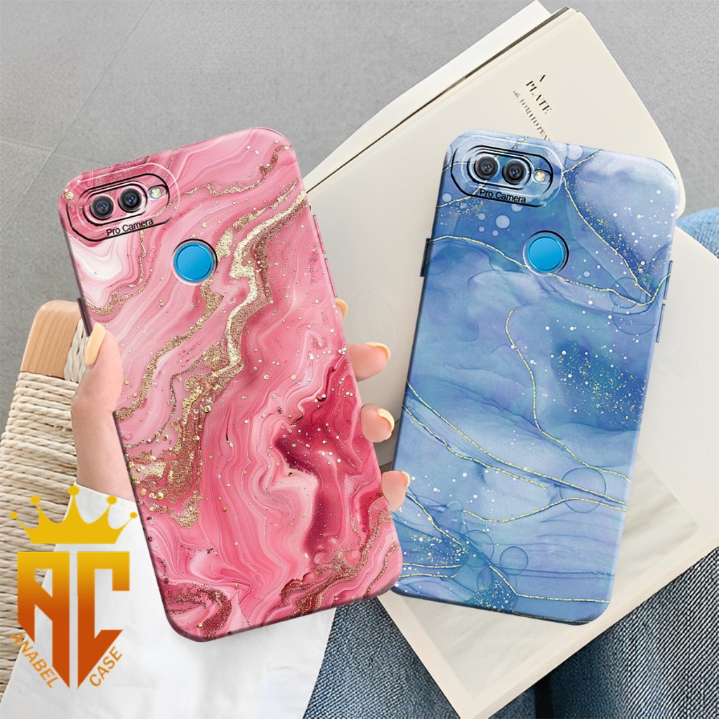 Softcase OPPO A5S/A12/ A7/A11K/OPPO F9/REALME 2 PRO Motif Walpaper Marble Aesthetic Cantik Elegan - 