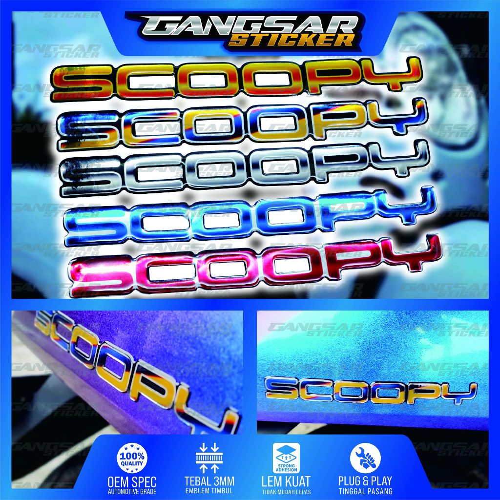 Emblem timbul Scoopy New / Emblem Scoopy Prestige / Emblem Scoopy Donat