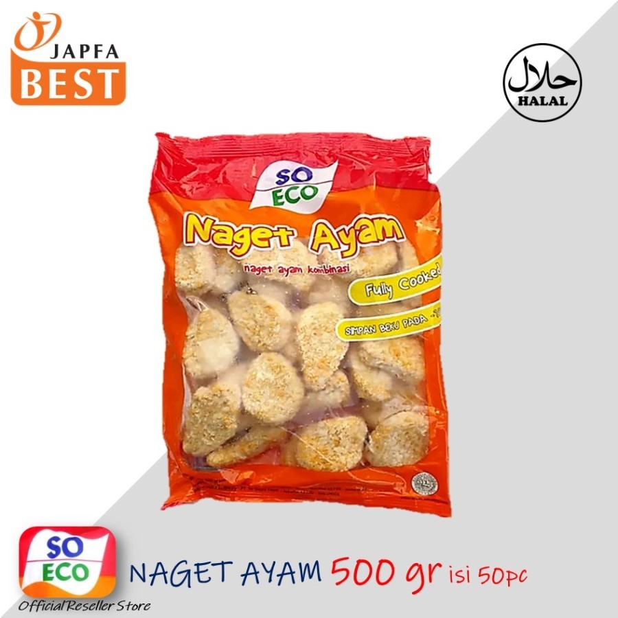 

naget ayam enak,gurih dan nikmat dari so eco isi 500gr