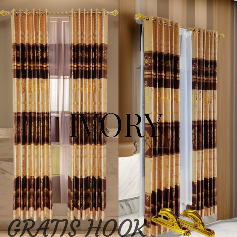 Gorden Jendela Aesthetic Panjang | Gorden Pintu Kamar | Korden Blackout Elegan Mewah Minimalis