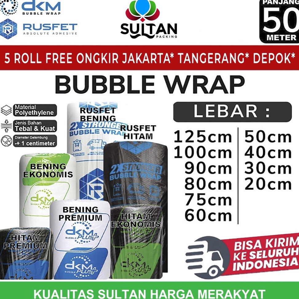 

Harga Kompetitif Plastik Bubble Wrap 5meter HITAM PREMIUM DKM PLUS Bubblewrap TERMURAH ROLL