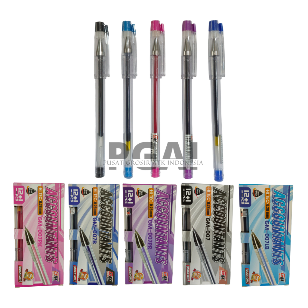 

BOLPOIN PULPEN BALLPOINT GM GADJAH MADA HI -TEC 0.28 MM GM-007PR