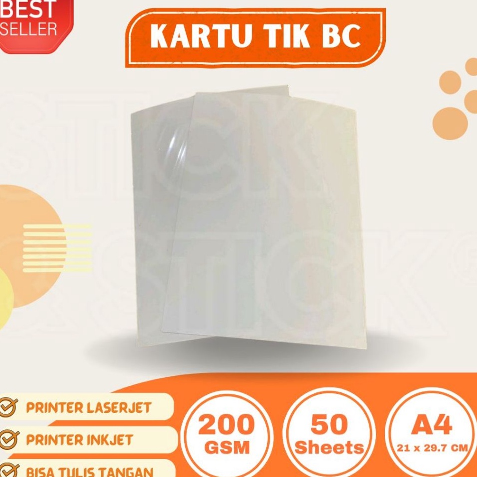 

Kartu TIK 2 gsm A4 isi 5 lbr Kes HVS BC Tebal For Inkjet Printer