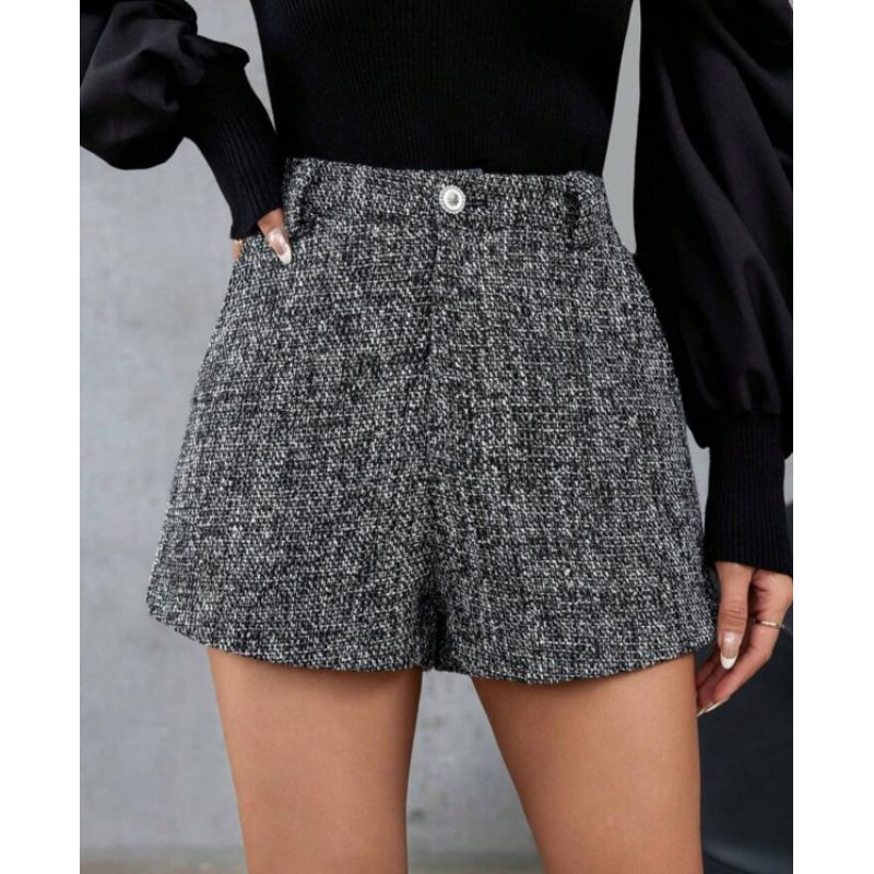 Black Tweed Short Pants 74704 (SALE)