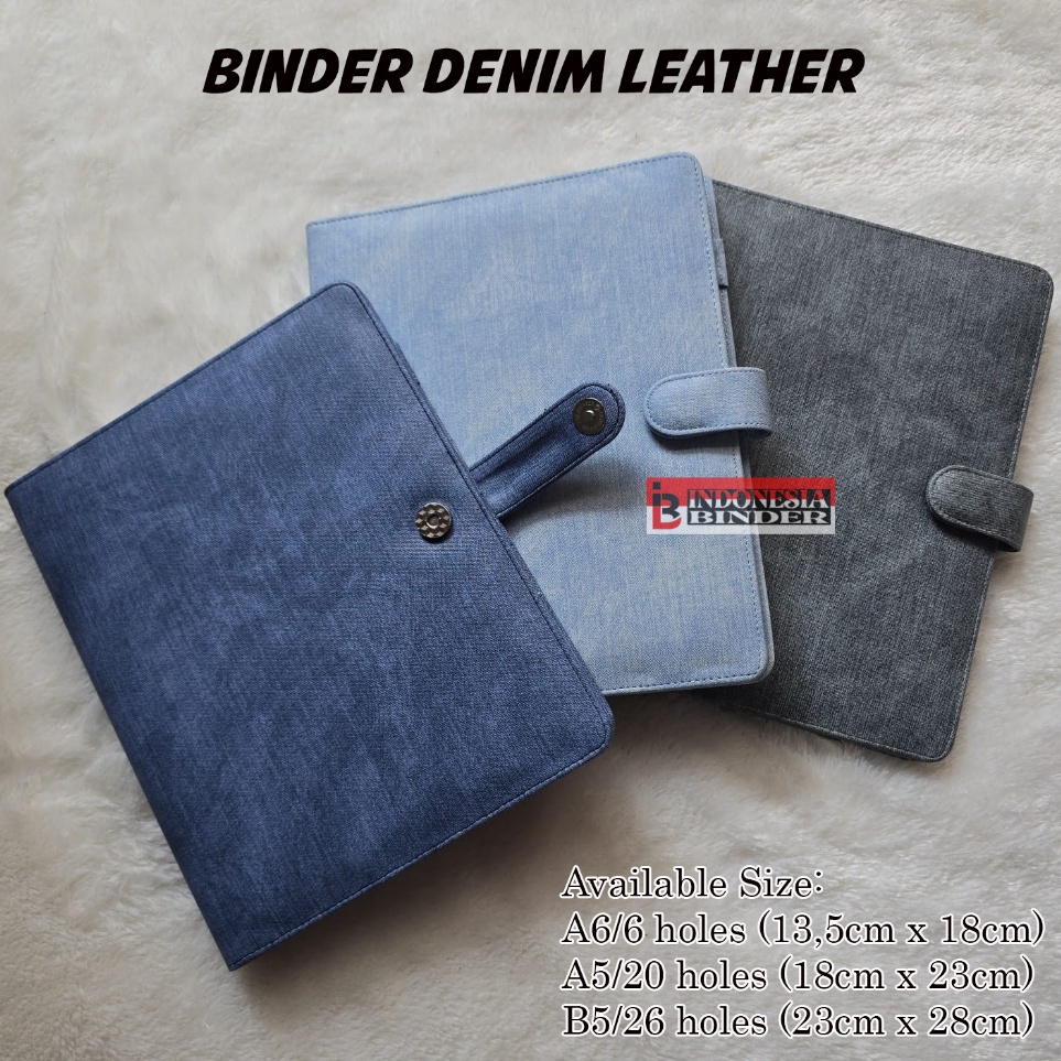 

Ramah Lingkungan BINDER PREMIUM BAHAN JEANSDENIM ukuran A6 A5 B5