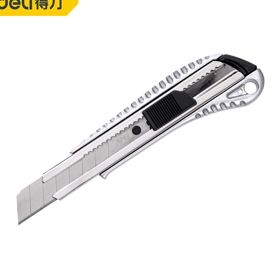 

Deli Alluminium Alloy Utility Cutter Alumunium 18mm Pisau SK2 EDL4255Alat Perkakas