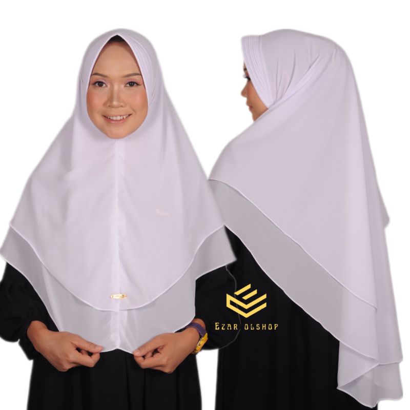 murah jemma khimar syar'i ceruty babydoll/jilbab syar'i warna putih/hijab putih/bergo instan putih