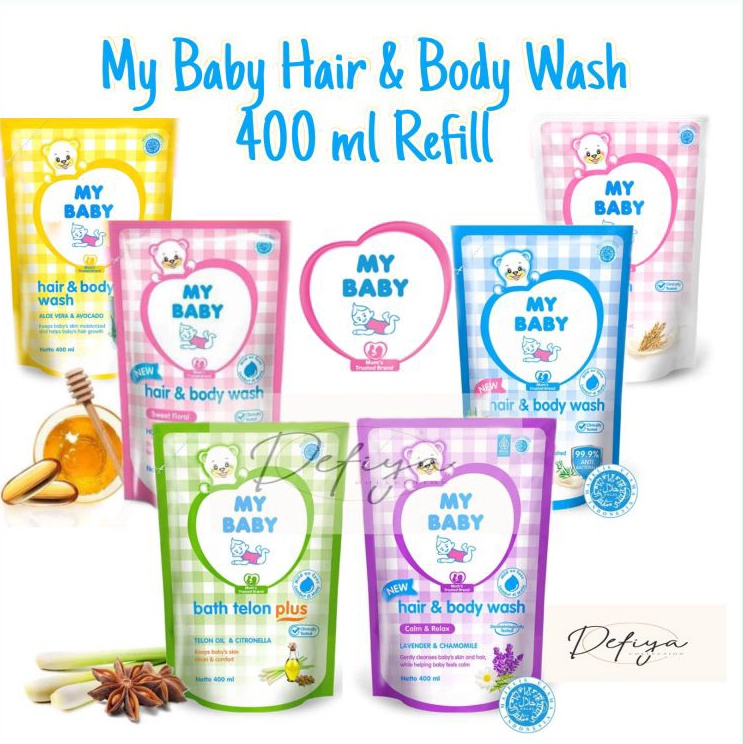 MY BABY Milk Bath Sweet Floral hair and body wash Refill 4ml Sabun Cair Bayi