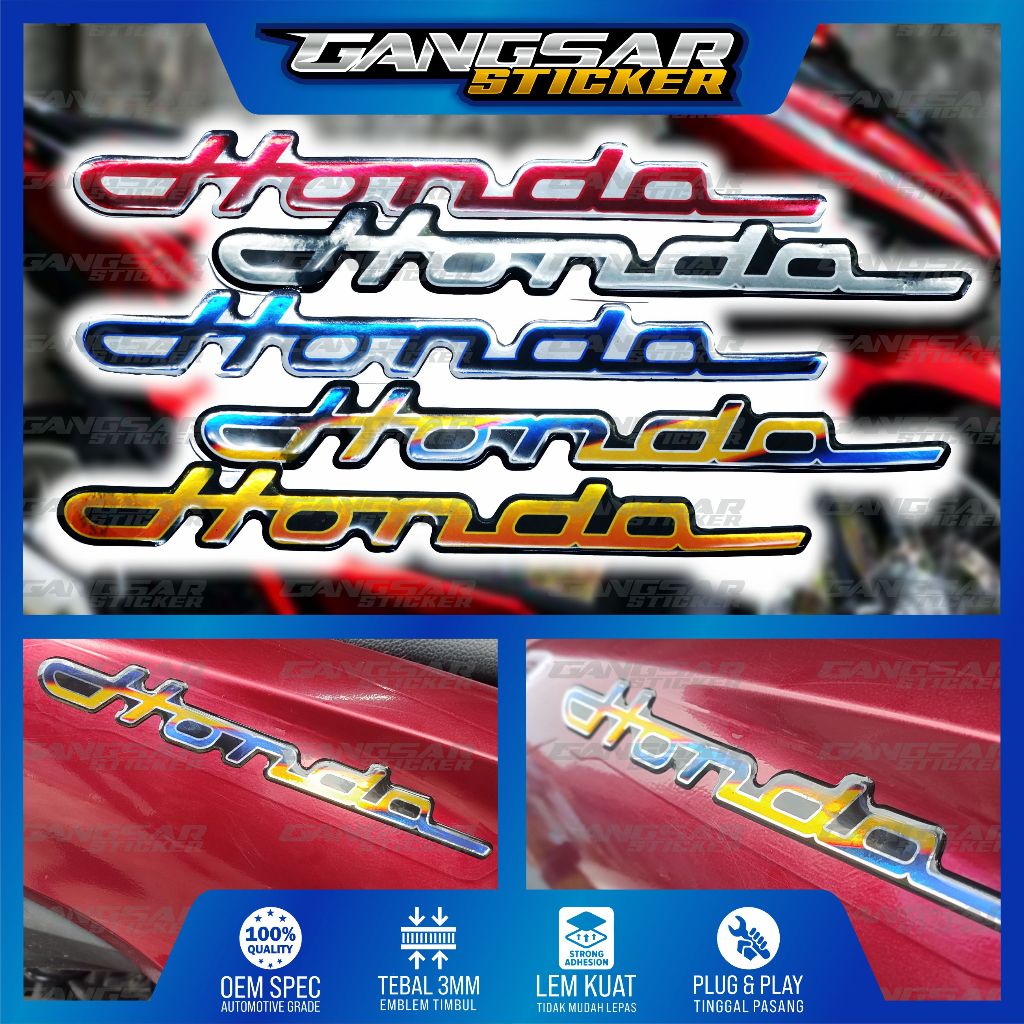 Emblem timbul honda latin / emblem honda latin / emblem honda latin titanium