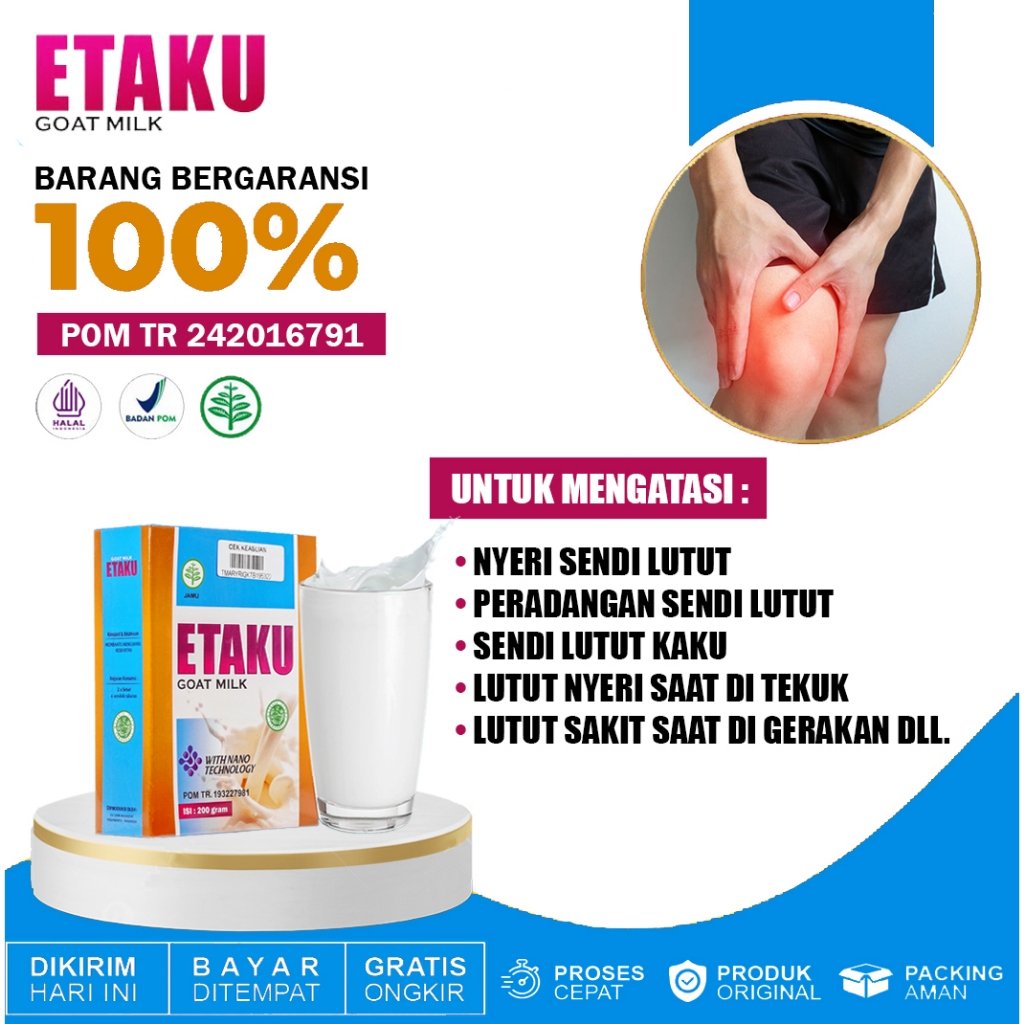 

Susu Kesehatan Sendi Susu Kambing Etawa Untuk Nyeri Sendi Lutut Tulang dan Saraf | Etaku Goat Milk 200gr