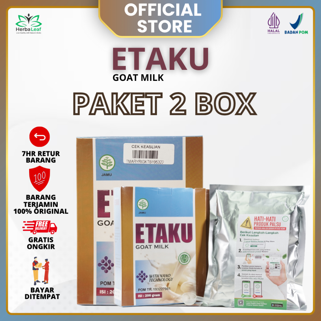 

Paket 2 Box Susu Bubuk Kambing Walatra Etaku Nyeri Tulang Sendi dan Pernafasan Isi 200 Gram
