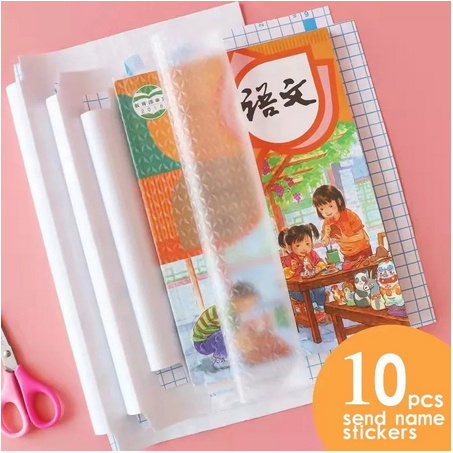 

SAMPUL BUKU 10 LBR FROSTED / Stiker Sampul Buku Isi 10 Lembar Self-Adhesive Book Cover Waterproof Sticker Sampul Buku Tulis Sekolah Diamond Transparant
