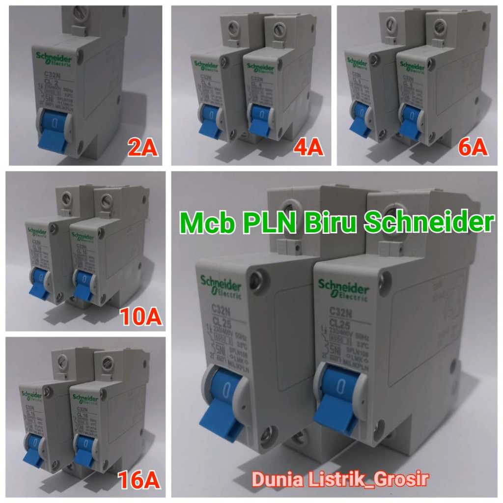 Mcb Schneider Mcb Sneder Mcb Sneider Mcb PLN Mcb Biru, Mcb Schneider Mcb Sneider Biru 2A, 4A, 6A, 10