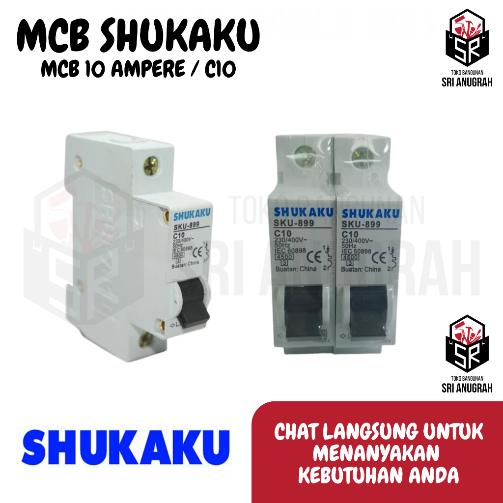 MCB listrik MCB 10 ampere SHUKAKU MCB listrik SNI MCB SNI sekering listrik