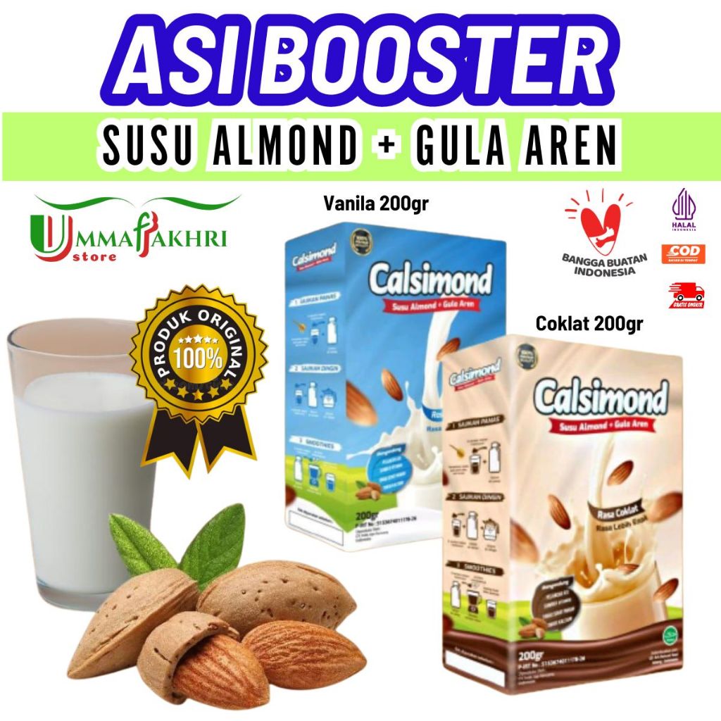 

CALSIMOND 200gr Susu Almond Bubuk Pelancar Asi Booster / Kacang Almond & Gula Aren