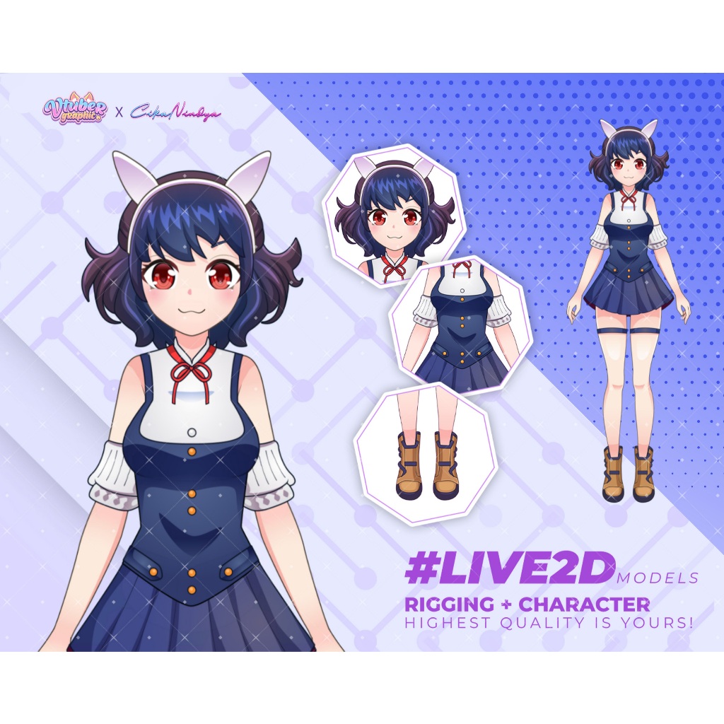 Model Live2d Siap Pakai Transformasi Jadi Vtuber, Aset Vtuber Streaming, Streaming Dengan Live2D, De