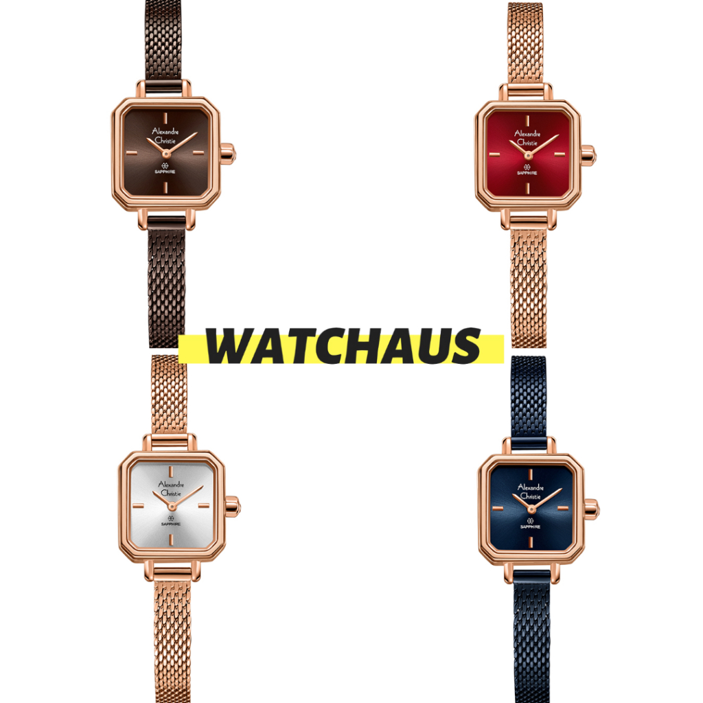 JAM TANGAN WANITA ALEXANDRE CHRISTIE AC2B36 AC 2B36 LHB MINI PETITE SAPPHIRE ANALOG MESH  SAPPHIRE