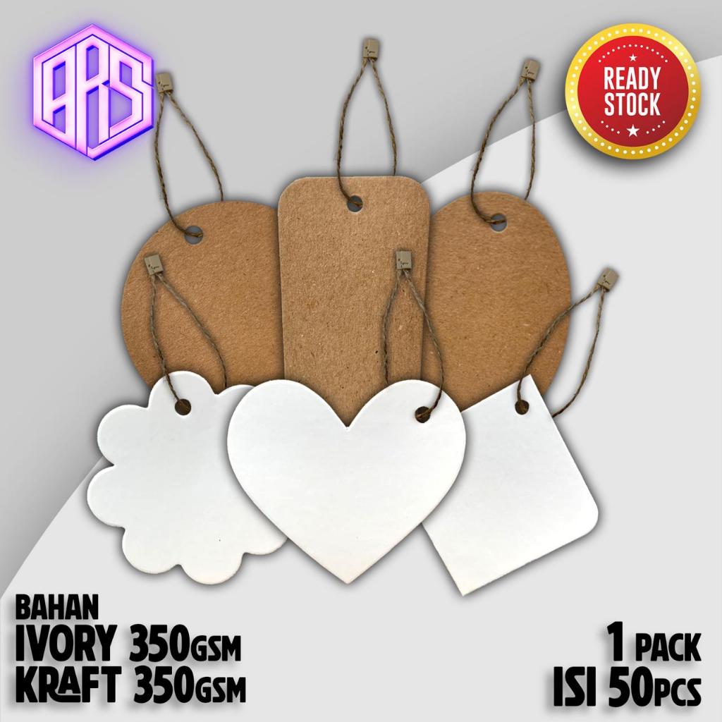 

(50pcs) Hangtag Polos Kraft / Hang Tag Kemasan / Label Kraft Polos