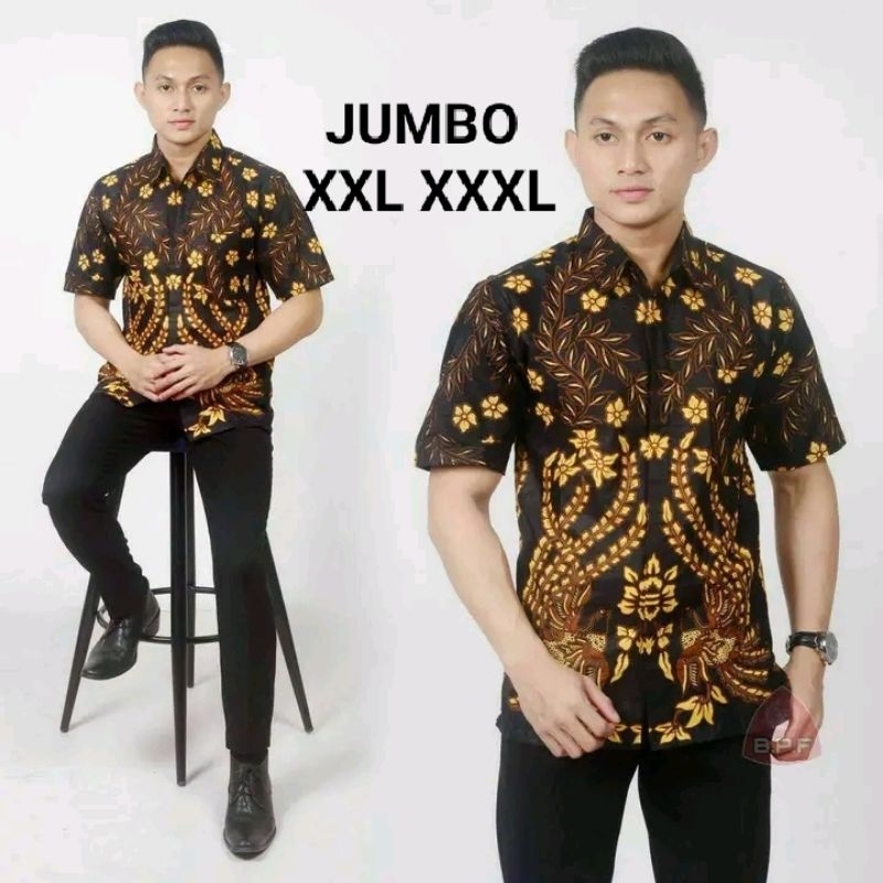 kemeja batik pria jumbo/kemeja batik pria lengan pendek jumbo