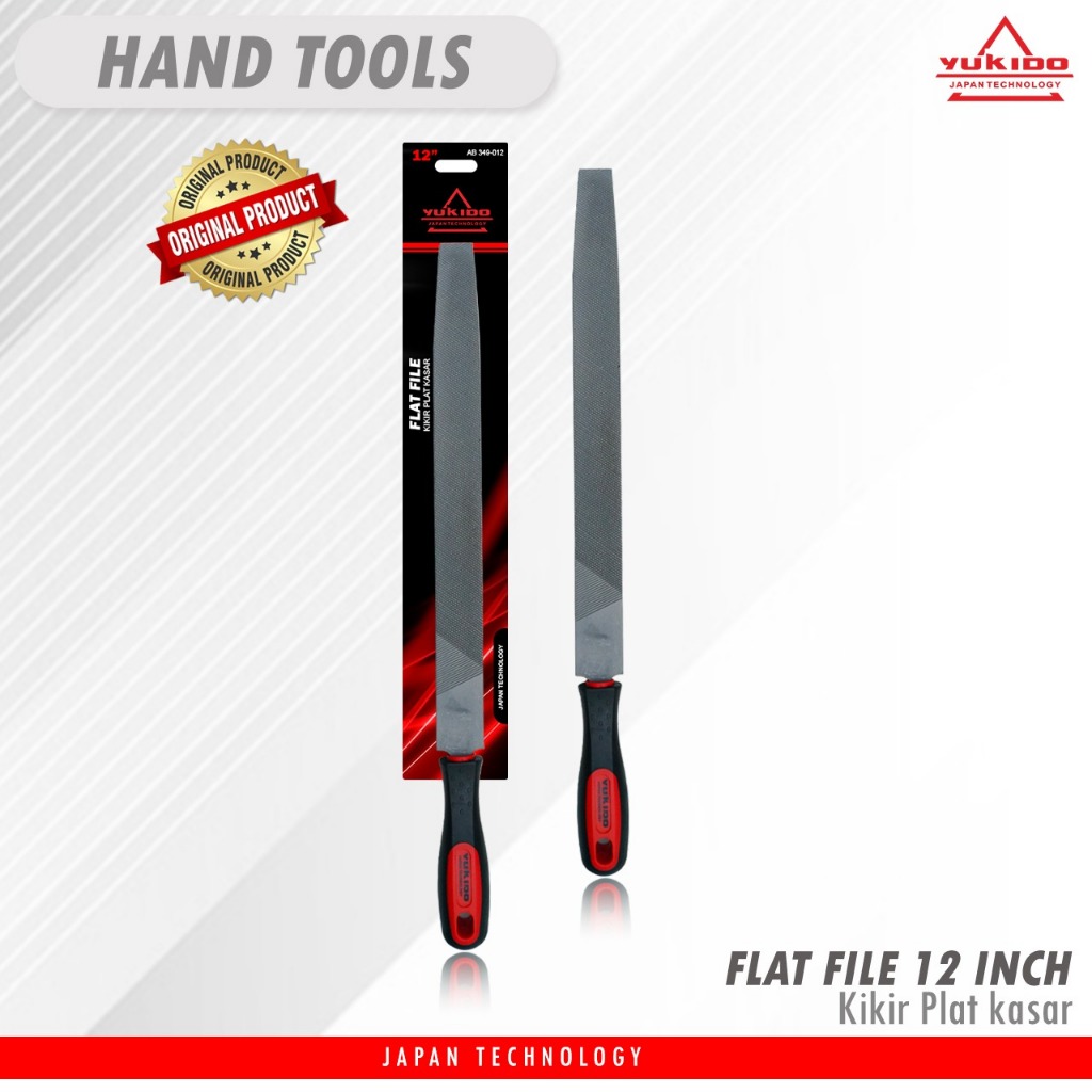 Kikir Plat + Gagang Karet 6/8/10/12 inchi Murah / Kikir Gepeng / Kikir Besi Plat  / Kikir Plat Kasar