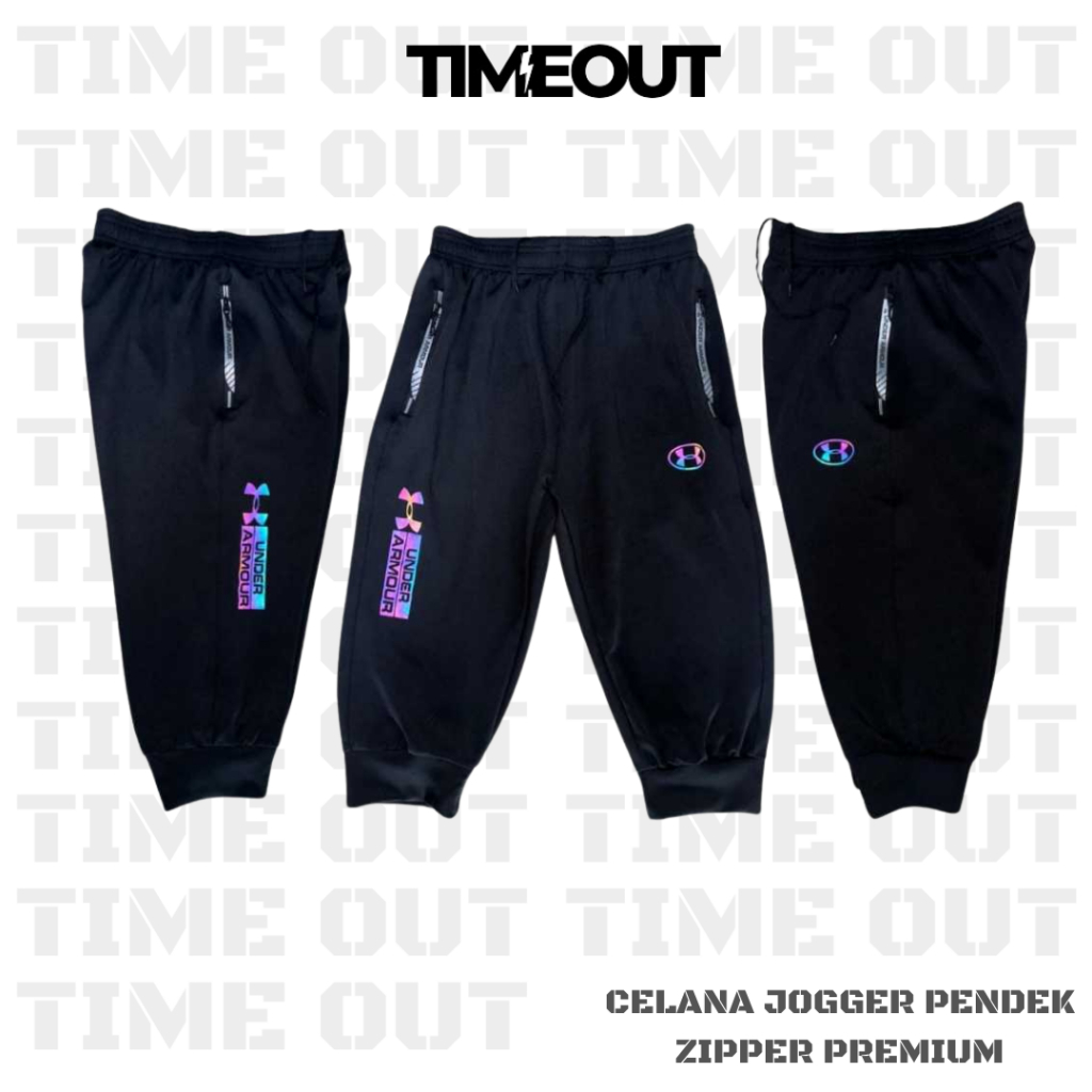 BIG SALE TIME OUT - Celana Training Jogger 3/4 Joger Pants Olahraga Premium Pria Wanita 7/8