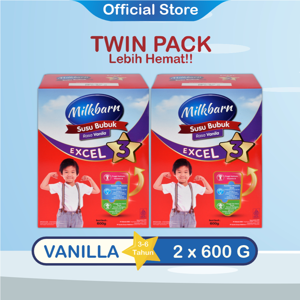 

Milkbarn Excel 3 Susu Pertumbuhan Anak Usia 3-6 Tahun 600 GR x 2