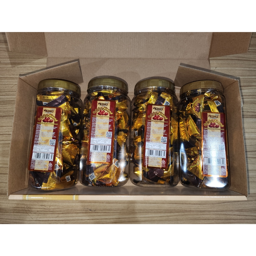 

D'KING COKELAT ALMOND BULEWRAP (1 KOTAK ISI 4 TOPLES) TERMURAH