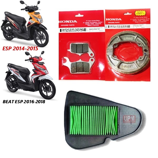 Paket  Hemat Matic Honda Kampas Rem Beat fi 2012-2014 Beat esp 2014-2018 + filter udara beat fi