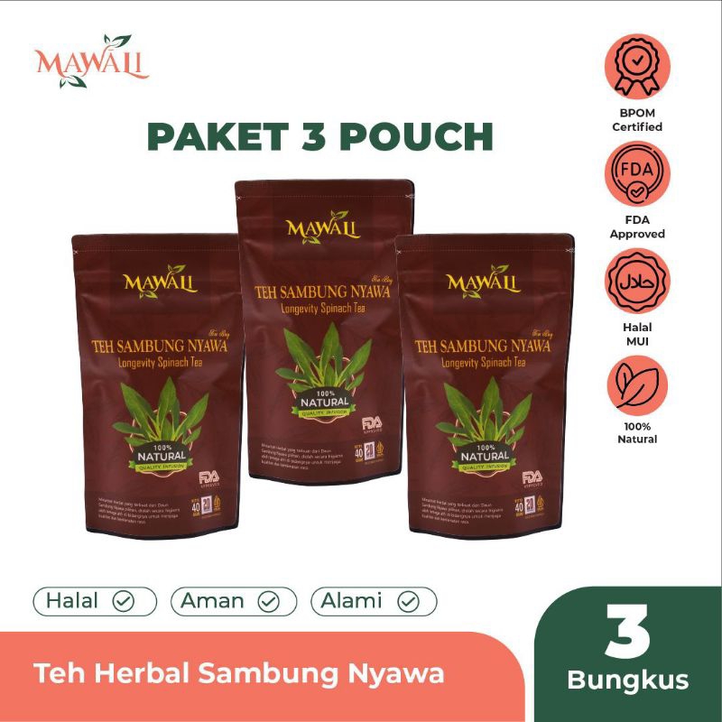 

PAKET 3 POUCH Mawali Teh Herbal Sambung Nyawa BPOM
