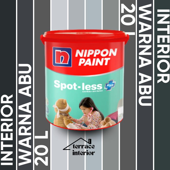 Cat Tembok Spotless Plus Nippon Paint Interior Warna Abu 20 Liter