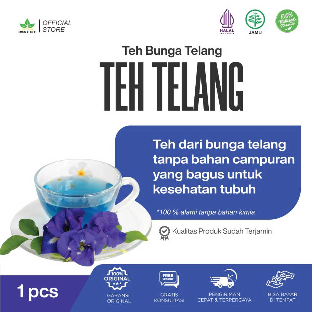 

Teh Celup Bunga Telang Siap Seduh 100% Organik (Buttertly Pea Tea)
