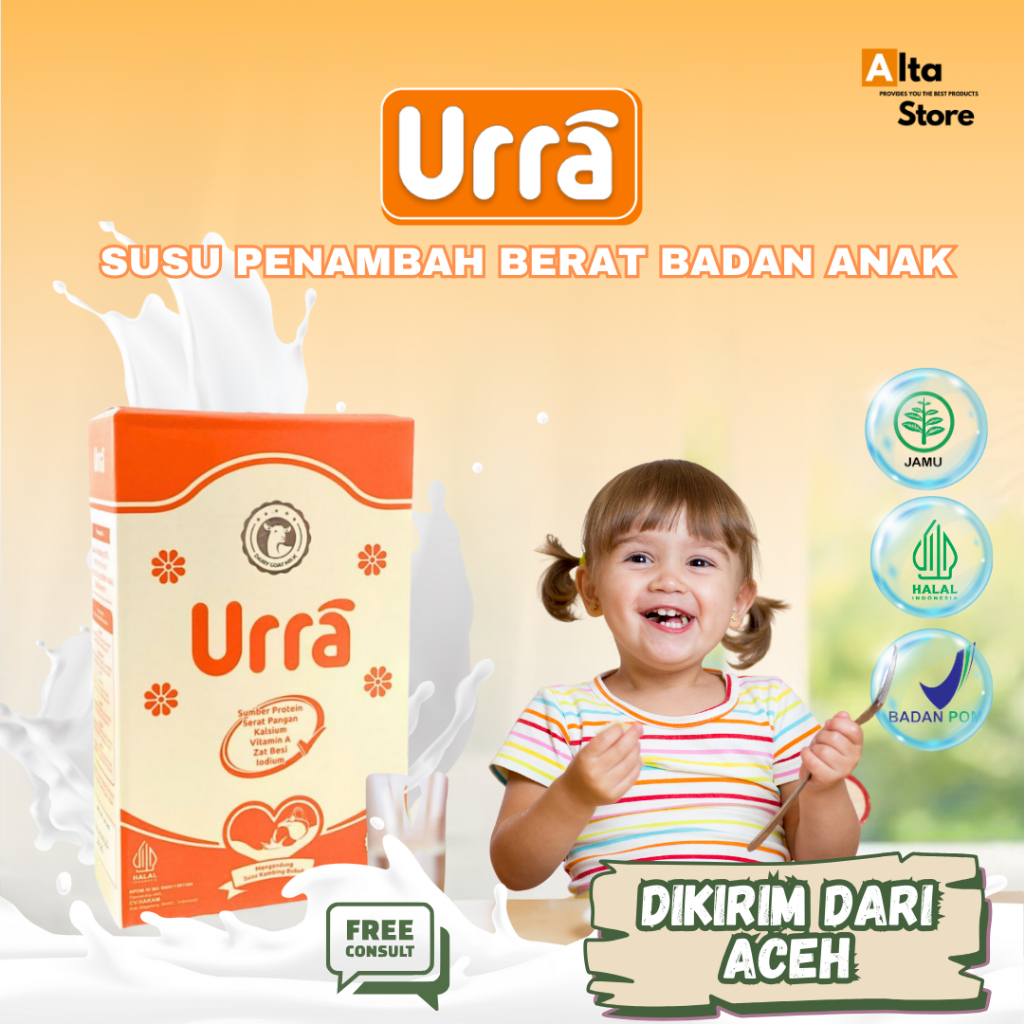 

URRA - Susu Kambing Saneen Eropa Terbaik Paling Ampuh Menambah Berat Badan dan Nafsu Makan Anak 100% Original HALAL BPOM Susu Formula Anak dan Bayi Terbaik di Indonesia