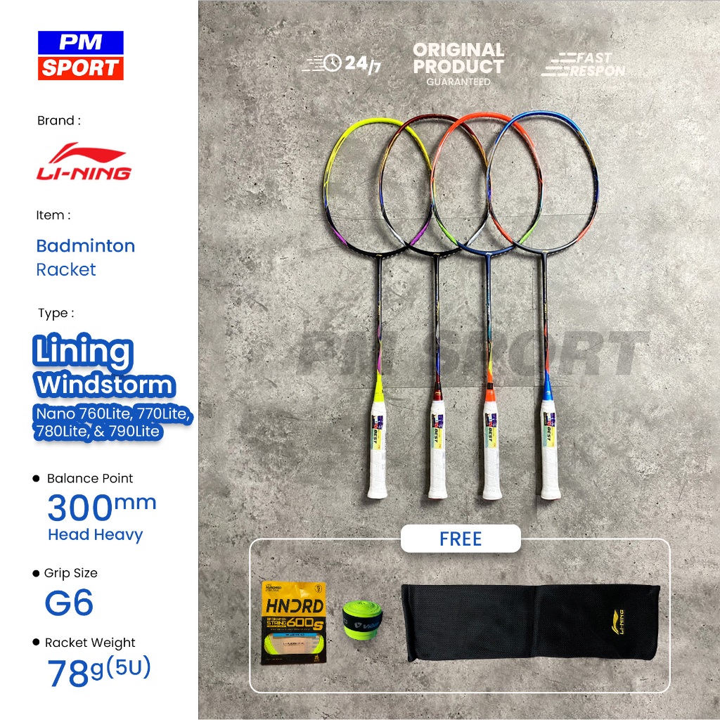 RAKET BADMINTON / BULUTANGKIS LINING WINDSTORM NANO 760 770 780 790 LITE ORIGINAL