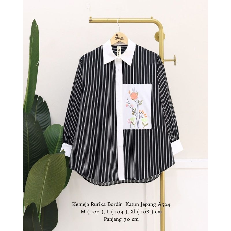 Blouse Kemeja Bordir Katun Jepang Import Best Seller | Atasan Wanita Kekinian