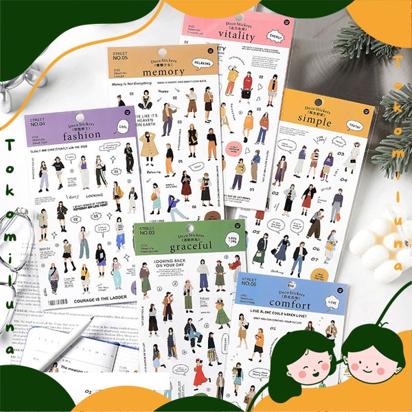 

Street chic girl ootd sticker aesthetic journal vintage deko stiker diy scrapbook HB1725