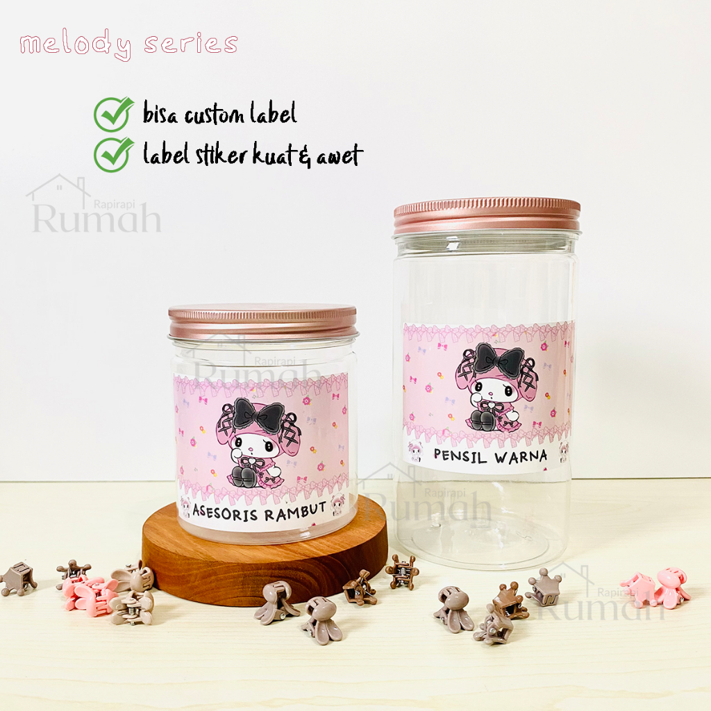 Tabung Toples Organizer Barang Anak Kids Stuff 1000ml Pensil Asesoris - MELody Kuromi Cinnamoroll